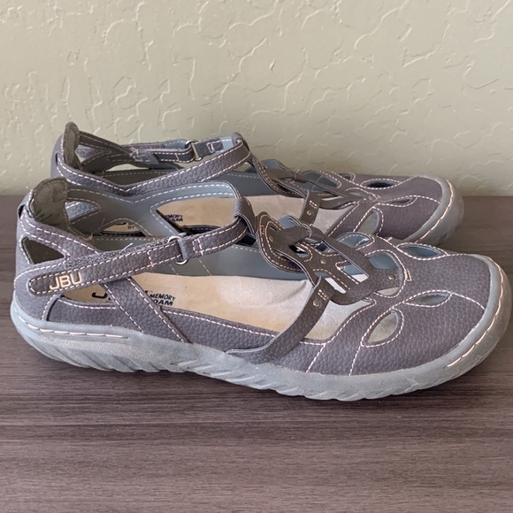 JBU JAMBU Sydney Gray Mary Jane Vegan Faux Leather Sandals Size 8.5 - Picture 7 of 10